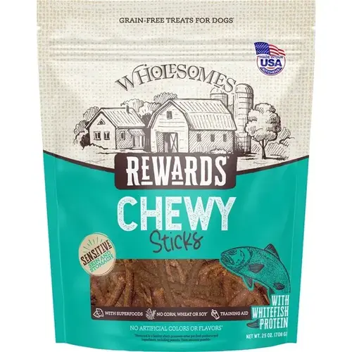 Wholesomes Rewards Chewy Sticks Whitefish - 25 oz Wholesomes Rewards Chewy Sticks Whitefish - 25 oz