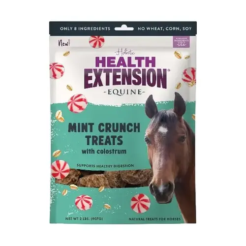 Health Extension Peppermint Crunch w/ Colostrum Equine Treats - 2 lb Ba Health Extension Peppermint Crunch w/ Colostrum Equine Treats - 2 lb Ba
