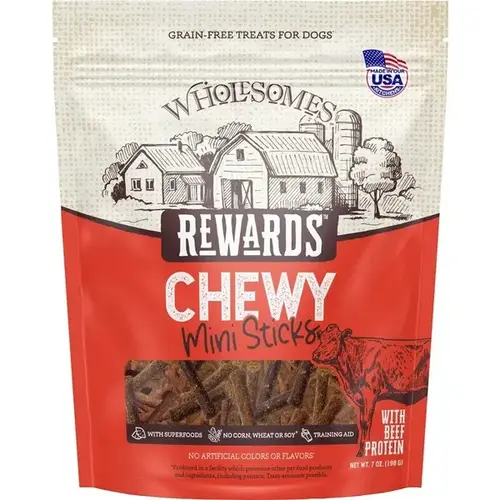 Wholesomes Rewards Chewy Mini Strips Beef - 7 oz Wholesomes Rewards Chewy Mini Strips Beef - 7 oz