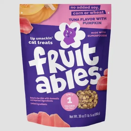 Fruitables Cat Treats Tuna Flavor w/ Pumpkin - 30 oz Fruitables Cat Treats Tuna Flavor w/ Pumpkin - 30 oz