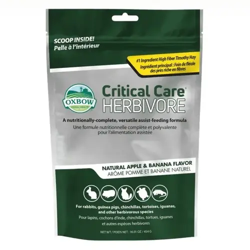 Oxbow Critical Care Herbivore Apple-Banana - 454g/16.01oz Oxbow Critical Care Herbivore Apple-Banana - 454g/16.01oz