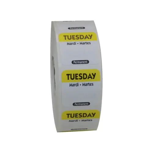 Tuesday Prep Item Date Use Trilingual Label 1X1 IN Yellow Square Permanent Tuesday Prep Item Date Use Trilingual Label 1X1 IN Yellow Square Permanent