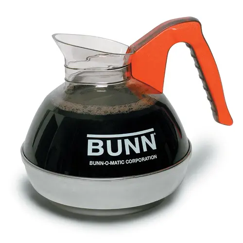 Bunn Orange Handle Easy Pour Glass Decaffeinated Coffee Decanter, 24 Count