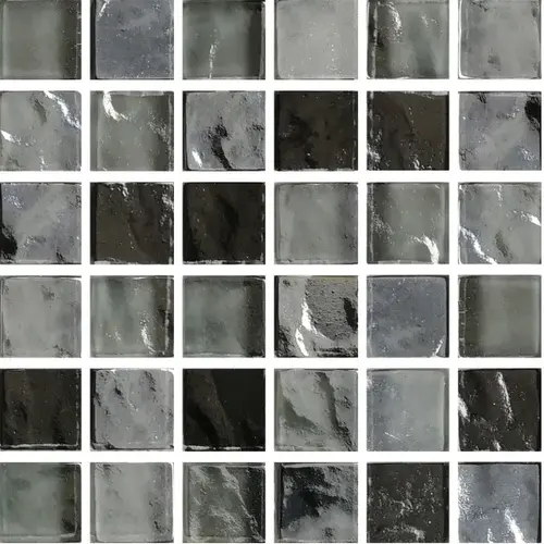 1" x 1" Desert Oasis Glass Tile, Mojave Night Black/Gray 1" x 1" Desert Oasis Glass Tile, Mojave Night Black/Gray