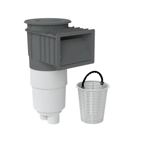Flow Star Standard Skimmer with Flush Face, Float Assembly, Basket, Lid and Adjustable Collar with 9 inch Ultra Basket, Dark Gray Flow Star Standard Skimmer with Flush Face, Float Assembly, Basket, Lid and Adjustable Collar with 9 inch Ultra Basket, Dark Gray