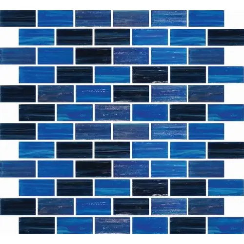 1" x 2" Lake Forlidas Antarctica Lakes Glass, Glass Mosaic, 14 SQFT/Box Sold By Sheet 1" x 2" Lake Forlidas Antarctica Lakes Glass, Glass Mosaic, 14 SQFT/Box Sold By Sheet