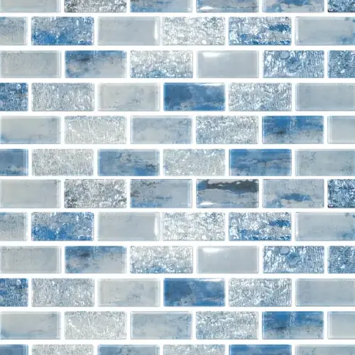 1" x 2" Stratosphere Sky Glass, Glass Mosaic, 11 SQFT/Box Sold By Sheet 1" x 2" Stratosphere Sky Glass, Glass Mosaic, 11 SQFT/Box Sold By Sheet