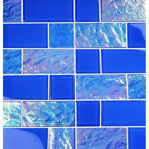 Multi Artemis Lunar Glass, Glass Mosaic, 11 SQFT/Box Sold By Sheet Cobalt Blue Multi Artemis Lunar Glass, Glass Mosaic, 11 SQFT/Box Sold By Sheet Cobalt Blue
