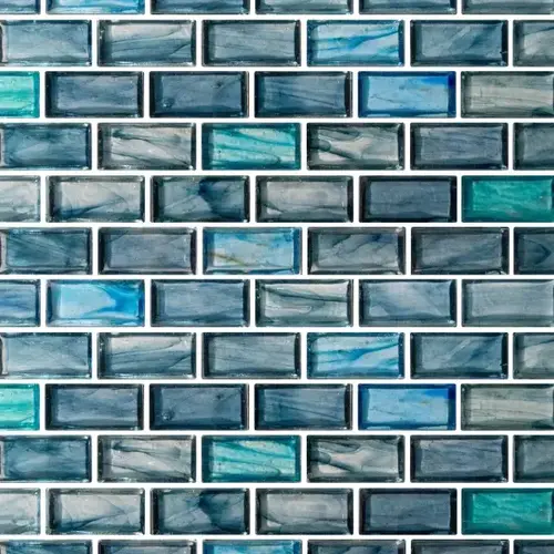 1" x 2" Prinz Royal Crown Glass, Glass Mosaic, 11 SQFT/Box Sold By Sheet Blue Gray 1" x 2" Prinz Royal Crown Glass, Glass Mosaic, 11 SQFT/Box Sold By Sheet Blue Gray
