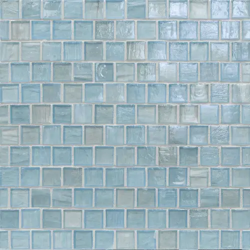 1" x 1" Laureate Offset Glass Tile, Aerial Pearl Blue 1" x 1" Laureate Offset Glass Tile, Aerial Pearl Blue