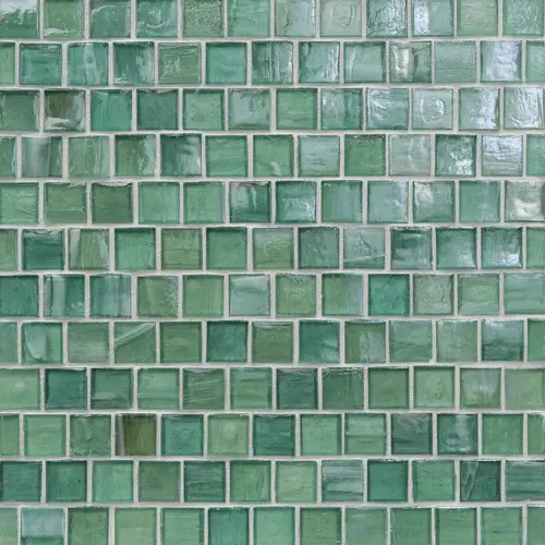 1" x 1" Laureate Offset Glass Tile, Everglades Pearl Green 1" x 1" Laureate Offset Glass Tile, Everglades Pearl Green