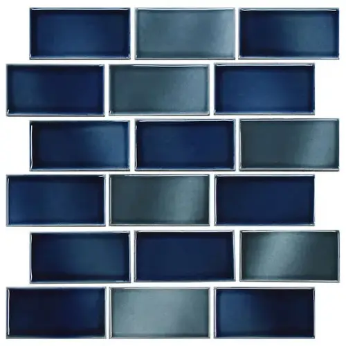 1" x 1" Celine Porcelain Tile, Steel Blue 1" x 1" Celine Porcelain Tile, Steel Blue