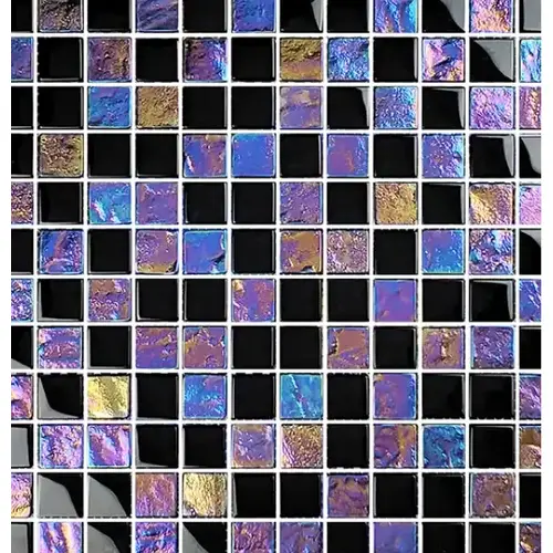 1" x 1" Jarilo Lunar Glass, Glass Mosaic, 11 SQFT/Box Sold By Sheet Black 1" x 1" Jarilo Lunar Glass, Glass Mosaic, 11 SQFT/Box Sold By Sheet Black