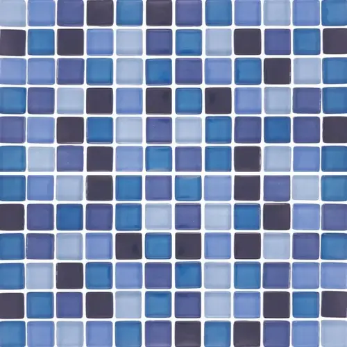 1" X 1" Navy Blend Blend Glass, Glass Mosaic, 10 Sqft/Box Sold By Sheet Blue 1" X 1" Navy Blend Blend Glass, Glass Mosaic, 10 Sqft/Box Sold By Sheet Blue