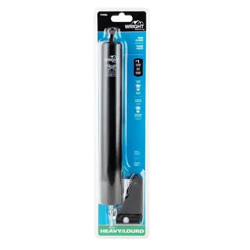 Wright Products Pneumatic Storm Door Closer, 10-1/2 in Dia Rod, 12-1/4 in L, Gloss, 90 deg Opening Black Wright Products Pneumatic Storm Door Closer, 10-1/2 in Dia Rod, 12-1/4 in L, Gloss, 90 deg Opening Black
