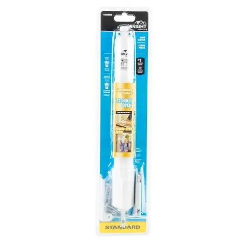 Wright Products Pneumatic Screen and Storm Door Closer, 11-1/4 in Dia Rod, 12-3/4 in L, Gloss, 90 deg Opening White Wright Products Pneumatic Screen and Storm Door Closer, 11-1/4 in Dia Rod, 12-3/4 in L, Gloss, 90 deg Opening White