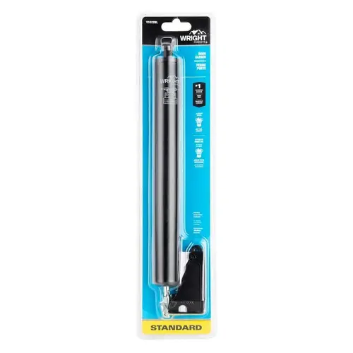 Wright Products Pneumatic Screen and Storm Door Closer, 10-1/2 in Dia Rod, 12-1/4 in L, Gloss, 90 deg Opening Black Wright Products Pneumatic Screen and Storm Door Closer, 10-1/2 in Dia Rod, 12-1/4 in L, Gloss, 90 deg Opening Black