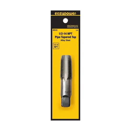 Isomax Pipe Tapered Tap, 1/2-14 Thread, NPT Thread, Tungsten Steel Isomax Pipe Tapered Tap, 1/2-14 Thread, NPT Thread, Tungsten Steel