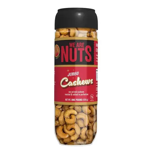 We Are Nuts Whole Extra-Large Cashew Snack, Roasted and Salted, 16 oz Jar We Are Nuts Whole Extra-Large Cashew Snack, Roasted and Salted, 16 oz Jar