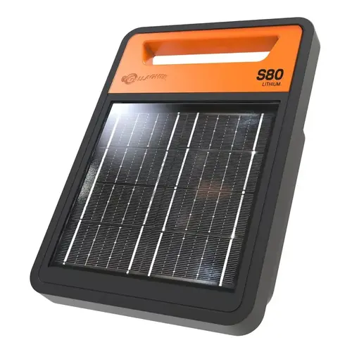 Gallagher S80 Lithium Series Solar Fence Energizer, 0.55 J Output Energy, 9.3 kV Output, Lithium Battery Gallagher S80 Lithium Series Solar Fence Energizer, 0.55 J Output Energy, 9.3 kV Output, Lithium Battery