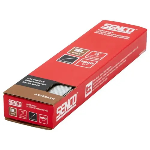 BRAD NAIL SMTH GALV 18GA 1/2IN - pack of 1000 BRAD NAIL SMTH GALV 18GA 1/2IN - pack of 1000