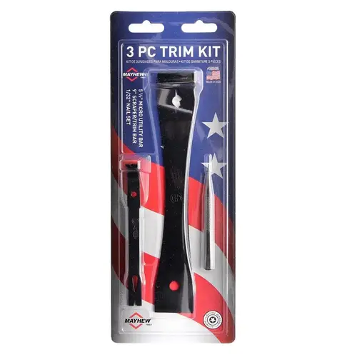 Mayhew Utility Bar Trim Kit, 3-Piece, Steel, Black-Oxide Mayhew Utility Bar Trim Kit, 3-Piece, Steel, Black-Oxide