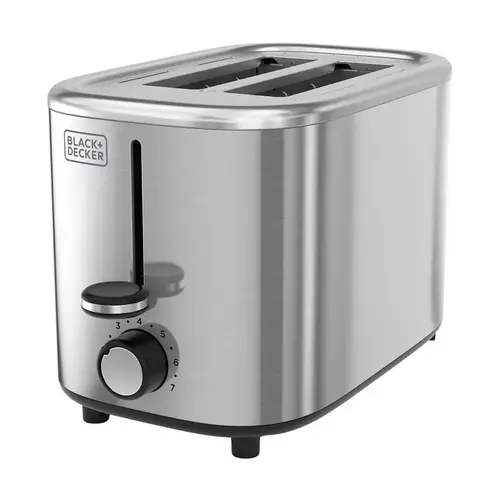 Black+Decker Toaster, 750 W, 2-Slice, 7, Stainless Steel, Silver Black+Decker Toaster, 750 W, 2-Slice, 7, Stainless Steel, Silver