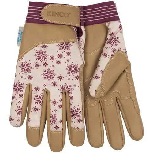 KincoPro Gloves, Women's, L, Angled Wing Thumb, Pull Strap Cuff, Polyester/Polyurethane, Tan KincoPro Gloves, Women's, L, Angled Wing Thumb, Pull Strap Cuff, Polyester/Polyurethane, Tan