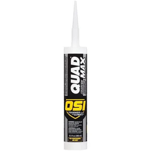 OSI QUAD MAX Series Advanced Sealant Caulk, Gray, 24 to 72 hr Functional Cure, 0 to 140 deg F, 9.5 oz Cartridge OSI QUAD MAX Series Advanced Sealant Caulk, Gray, 24 to 72 hr Functional Cure, 0 to 140 deg F, 9.5 oz Cartridge