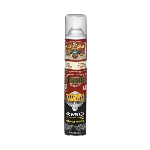 Ready Seal Stain With Turbo Spray System, Smooth, Mission Brown, 24 oz, Aerosol Can Ready Seal Stain With Turbo Spray System, Smooth, Mission Brown, 24 oz, Aerosol Can