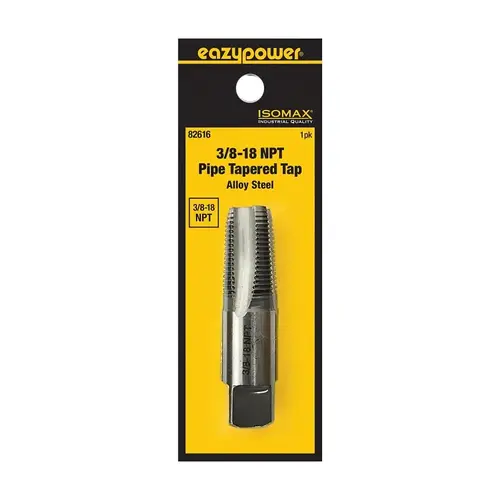 Isomax Pipe Tapered Tap, 3/8-18 Thread, NPT Thread, Tungsten Steel Isomax Pipe Tapered Tap, 3/8-18 Thread, NPT Thread, Tungsten Steel