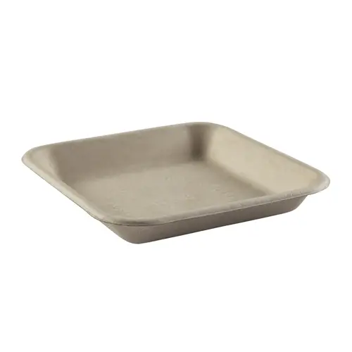 Serving Tray 6X6X0.875 IN Molded Fiber Tan Square - pack of 500 Serving Tray 6X6X0.875 IN Molded Fiber Tan Square - pack of 500