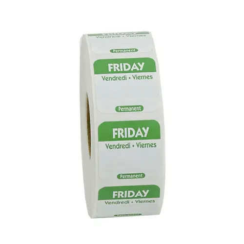 Friday Prep Item Date Use Trilingual Label 1X1 IN Green Square Permanent Friday Prep Item Date Use Trilingual Label 1X1 IN Green Square Permanent