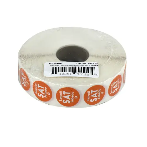 .75 CIRCLE TRILINGUAL REMOVABLE SATURDAY ORANGE .75 CIRCLE TRILINGUAL REMOVABLE SATURDAY ORANGE