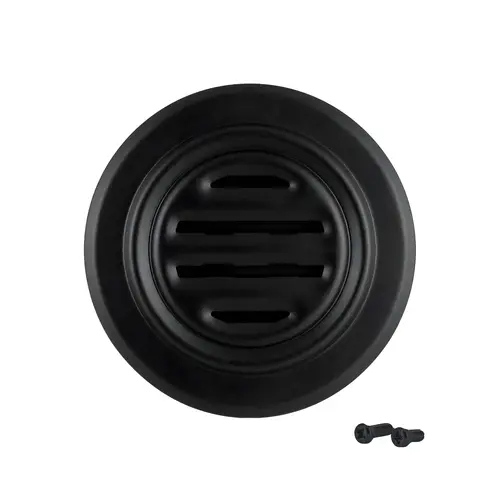 Aluminum 5-5/16" No-Draft Speak-Thru, Aluminum Material, 3-1/2" Required Hole Size, Black Finish Aluminum 5-5/16" No-Draft Speak-Thru, Aluminum Material, 3-1/2" Required Hole Size, Black Finish