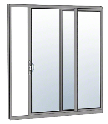 CRL-U.S. Aluminum HS316FBK11S Clear Anodized XO Sliding Door Thermally Broken Fin Frame Unglazed KD Kit with Screen