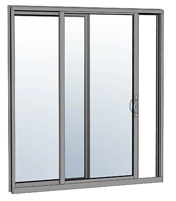 CRL-U.S. Aluminum HS324FBK11S Clear Anodized OX Sliding Door Thermally Broken Fin Frame Unglazed KD Kit with Screen