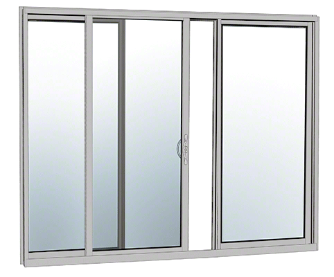 CRL-U.S. Aluminum HS332FBK11S Clear Anodized OXO Sliding Door Thermally Broken Fin Frame Unglazed KD Kit with Screen