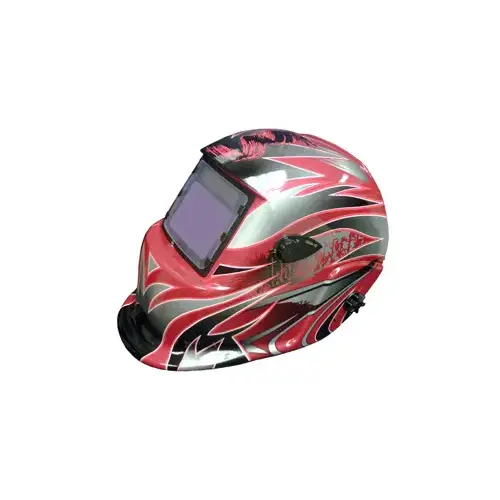 SOLAR POWERED WELDING HELMET(CHROME/RED) SOLAR POWERED WELDING HELMET(CHROME/RED)