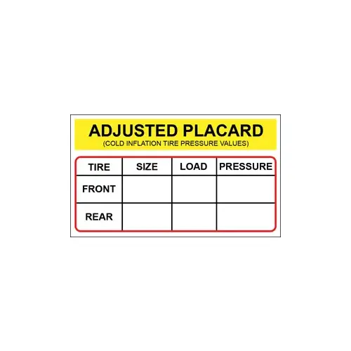 TPMS Placard Labels (50) TPMS Placard Labels (50)