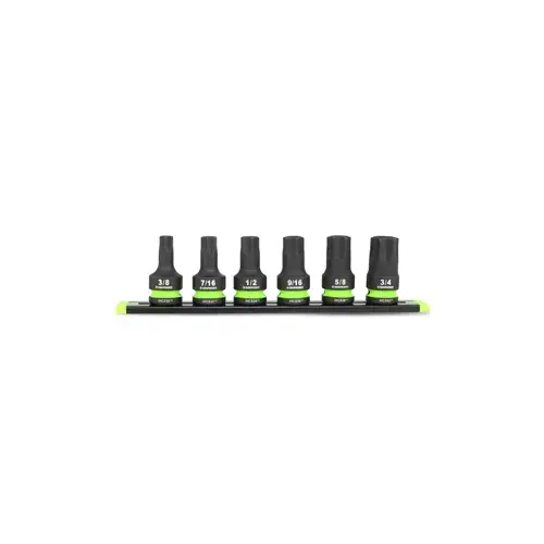 6 Piece 1/2" Dr Short SAE 6 Piece 1/2" Dr Short SAE
