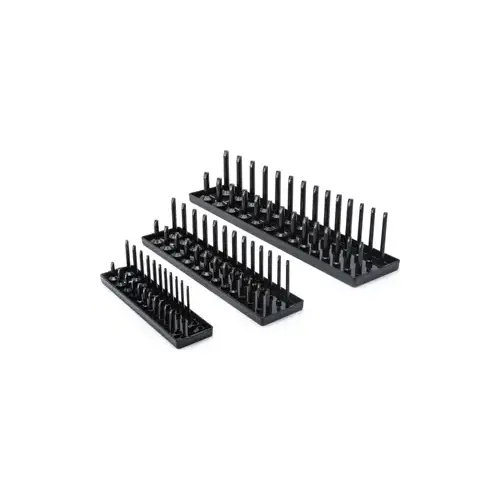 3 Piece Black SAE Socket Tray 3 Piece Black SAE Socket Tray