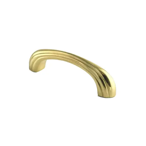 3 Inch Center to Center Carved Arch Drawer Pull Polished Brass - pack of 2