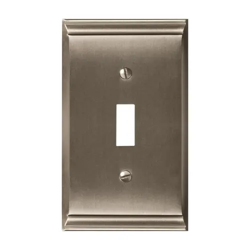 4-9/10" x 2-9/10" Candler Single Toggle Wall Plate Satin Nickel Finish 4-9/10" x 2-9/10" Candler Single Toggle Wall Plate Satin Nickel Finish