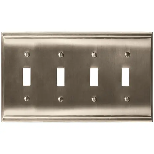 4-9/10" x 6-1/2" Candler Triple Toggle Wall Plate Satin Nickel Finish 4-9/10" x 6-1/2" Candler Triple Toggle Wall Plate Satin Nickel Finish