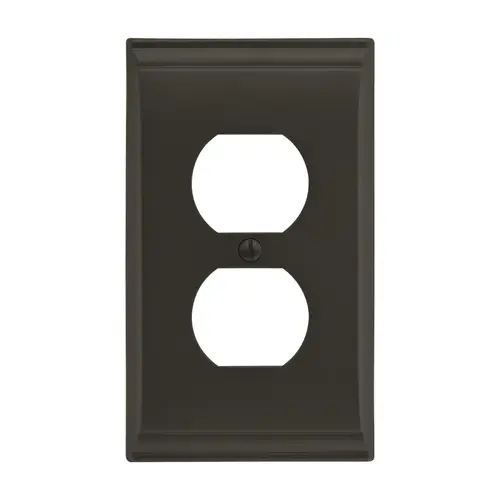 11-3/5" x 6-3/10" Candler Single Outlet Wall Plate Black Bronze Finish 11-3/5" x 6-3/10" Candler Single Outlet Wall Plate Black Bronze Finish