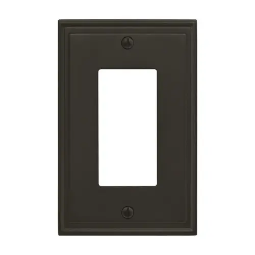 8-3/10" x 6-3/10" Mulholland Single Rocker Wall Plate Black Bronze Finish 8-3/10" x 6-3/10" Mulholland Single Rocker Wall Plate Black Bronze Finish