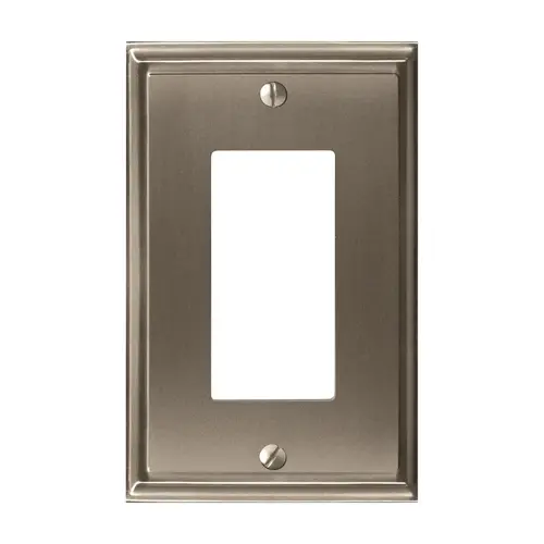 8-3/10" x 6-3/10" Mulholland Single Rocker Wall Plate Satin Nickel Finish 8-3/10" x 6-3/10" Mulholland Single Rocker Wall Plate Satin Nickel Finish