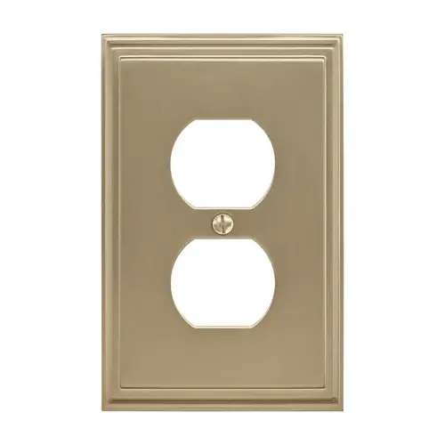 8-3/10" x 6-3/10" Mulholland Single Outlet Wall Plate Golden Champagne Finish 8-3/10" x 6-3/10" Mulholland Single Outlet Wall Plate Golden Champagne Finish