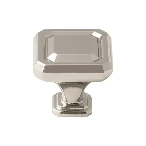1-1/4" (32 mm) Square Wells Cabinet Knob Bright Nickel Finish 1-1/4" (32 mm) Square Wells Cabinet Knob Bright Nickel Finish